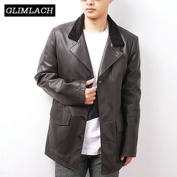 2019 spring fashion men genuine leather coats business real cow leather long jacket faux fur collar single breasted cowhide coat, Black
2019 spring fashion men genuine leather coats business real cow leather long jacket faux fur collar single breasted cowhide coat, Black