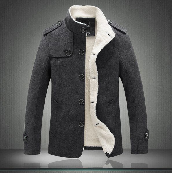 casual classic winter fashion brand clothes fleece thick warm woolen overcoat blend men's coat, Black
casual classic winter fashion brand clothes fleece thick warm woolen overcoat blend men's coat, Black