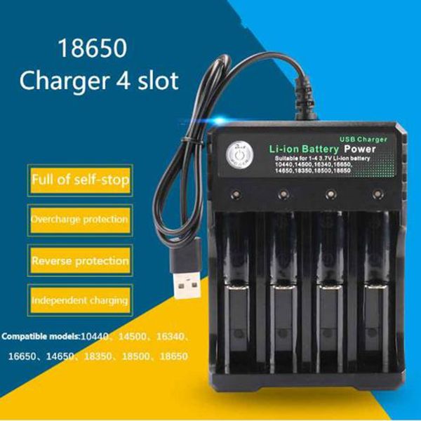4 slots 18650 batteries lithium ion battery charger portable travel usb charger dc 4.2v 1000ma output
4 slots 18650 batteries lithium ion battery charger portable travel usb charger dc 4.2v 1000ma output