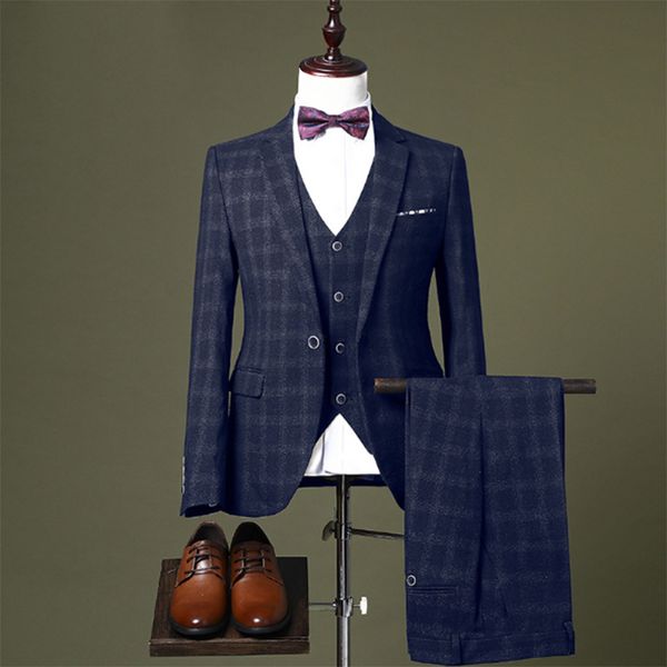 jacket + vest + pants ) 2019 new men's fashion boutique plaid wedding dress suit three-piece male formal business casual suits, White;black
jacket + vest + pants ) 2019 new men's fashion boutique plaid wedding dress suit three-piece male formal business casual suits, White;black