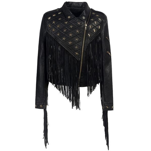 star rivets short rock punk jacket women autumn fringed tassel pu faux leatherjacket female street biker motorcycle coat 3xl, Black
star rivets short rock punk jacket women autumn fringed tassel pu faux leatherjacket female street biker motorcycle coat 3xl, Black
