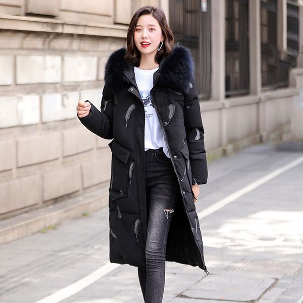 2019 new hooded parkas coat women's fashion cotton winter warm lady long style fur hooded ladies jacket female outerwear, Black
2019 new hooded parkas coat women's fashion cotton winter warm lady long style fur hooded ladies jacket female outerwear, Black