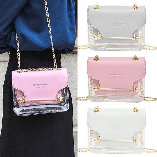 1 pcs women lady shoulder crossbody bag chain fashion transparent for mobile phone o66
1 pcs women lady shoulder crossbody bag chain fashion transparent for mobile phone o66