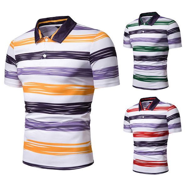 2020 new style summer men's short-sleeved t-shirt men's contrast color stripes slim fit fold-down collar leisure t-shirt pl33, White;black
2020 new style summer men's short-sleeved t-shirt men's contrast color stripes slim fit fold-down collar leisure t-shirt pl33, White;black