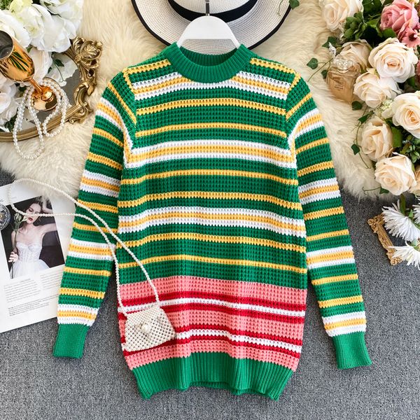 foamlina new fashion multicolor striped pullover sweater women autumn winter o neck long sleeve knitted sweater loose jumper, White;black
foamlina new fashion multicolor striped pullover sweater women autumn winter o neck long sleeve knitted sweater loose jumper, White;black