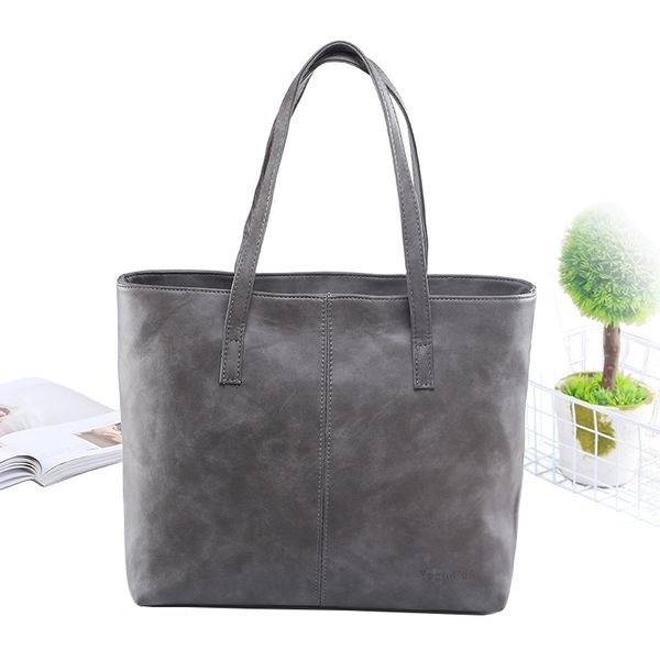 2019 fashion women leather handbag brief shoulder bags gray /black large capacity luxury handbags tote bags design