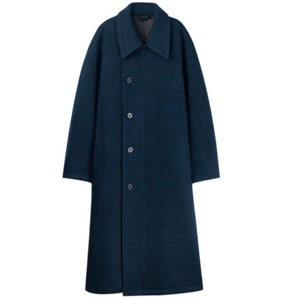 women's wool & blends woolen coat women mid-length autumn winter loose vintage stand collar double-sided long overcoat, Black
women's wool & blends woolen coat women mid-length autumn winter loose vintage stand collar double-sided long overcoat, Black