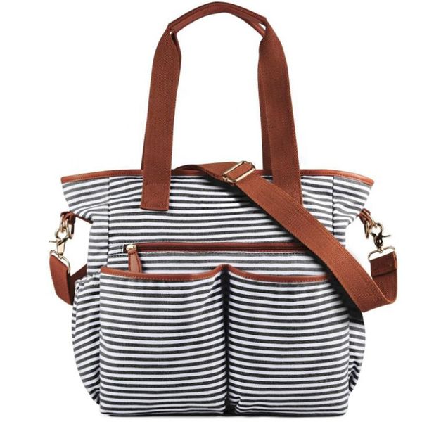 custom fashion striped print multi function canvas mommy bag travel diaper bags
custom fashion striped print multi function canvas mommy bag travel diaper bags