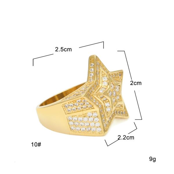 hip hop's microscope ring domineering man diamond ring five-pointed star three-dimensional design zc silver copper men's ring, Golden;silver
hip hop's microscope ring domineering man diamond ring five-pointed star three-dimensional design zc silver copper men's ring, Golden;silver