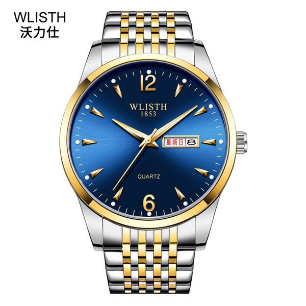wlisth new luxury watch fashion business luminous double calendar quartz stainless steel band watch waterproof men's watch, Slivery;brown
wlisth new luxury watch fashion business luminous double calendar quartz stainless steel band watch waterproof men's watch, Slivery;brown
