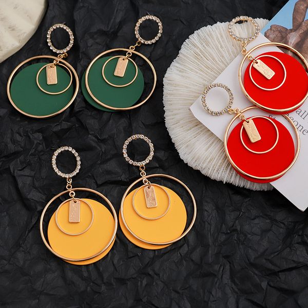 new shiny rhinestone earrings exaggerate circle dangle earrings gold drop earrings for women long earring party jewelry, Silver
new shiny rhinestone earrings exaggerate circle dangle earrings gold drop earrings for women long earring party jewelry, Silver