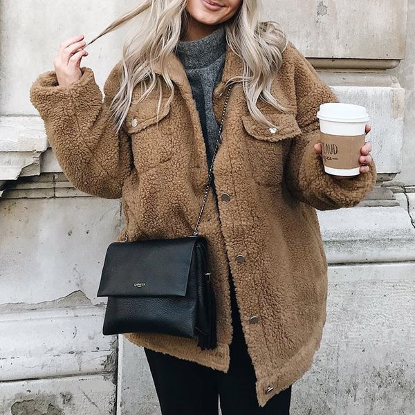boho casual winter plus size khaki women elegant jackets loose thick lapel pocket button vintage female overcoats fashion coats, Black;brown
boho casual winter plus size khaki women elegant jackets loose thick lapel pocket button vintage female overcoats fashion coats, Black;brown