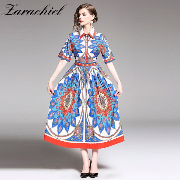 2019 summer runway shirt pleated dress women short sleeve turn down collar vintage retro print casual slim party long dress, Black;gray
2019 summer runway shirt pleated dress women short sleeve turn down collar vintage retro print casual slim party long dress, Black;gray