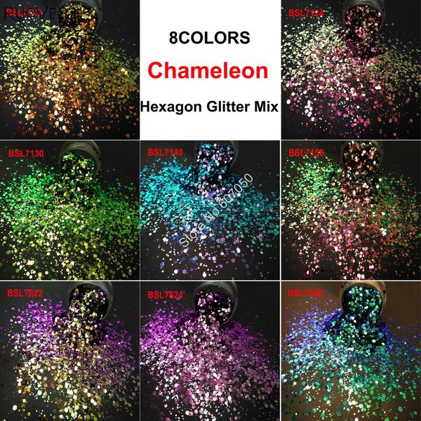 8colors chameleon glitter mixed metallic luster hexagon shape nail art for craft decorations makeup facepainting diy accessories, Silver;gold
8colors chameleon glitter mixed metallic luster hexagon shape nail art for craft decorations makeup facepainting diy accessories, Silver;gold