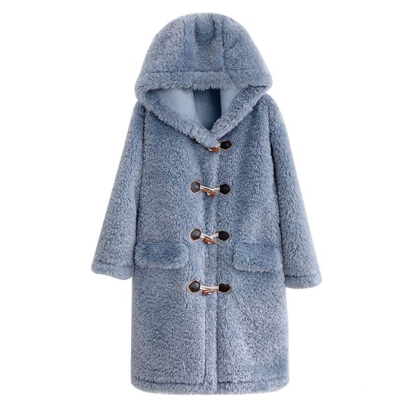 green blue pink yellow red vintage winter hooded long artificial faux fake fur jacket coat outerwear horn buckle hoodie coats t191027, Black
green blue pink yellow red vintage winter hooded long artificial faux fake fur jacket coat outerwear horn buckle hoodie coats t191027, Black