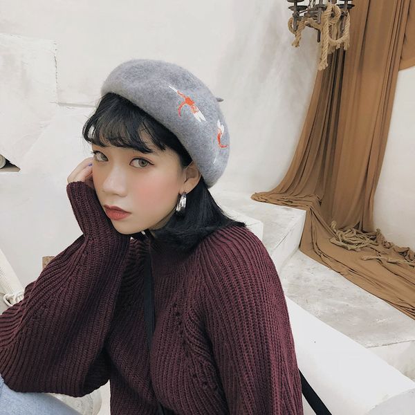 beret hats women winter new fashion 2020 women embroidery hat dragonfly embroideried beret hats wool vintage female bonnet warm, Blue;gray
beret hats women winter new fashion 2020 women embroidery hat dragonfly embroideried beret hats wool vintage female bonnet warm, Blue;gray