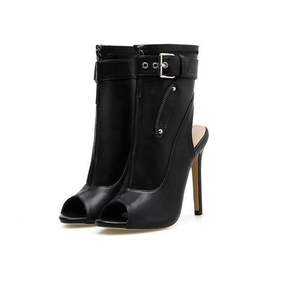 2020 summer new womens ankle boots sandals pu leather buckle strap zip stiletto heels plus size 35-40 shoes, Black
2020 summer new womens ankle boots sandals pu leather buckle strap zip stiletto heels plus size 35-40 shoes, Black