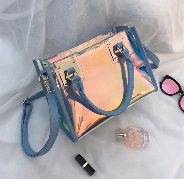 designer transparent hologram handbags ladies new fashion laser crossbody handbag pvc female big tote girl clear purses laser bag/2
designer transparent hologram handbags ladies new fashion laser crossbody handbag pvc female big tote girl clear purses laser bag/2