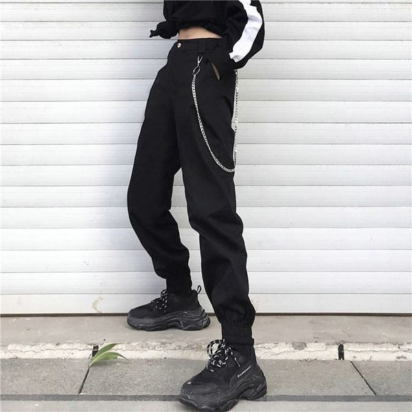 harajuku zipper streetwear women casual harem pants with chain new solid black pant cool fashion hip hop long trousers, Black;white
harajuku zipper streetwear women casual harem pants with chain new solid black pant cool fashion hip hop long trousers, Black;white