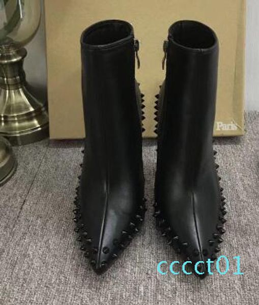 2019 luxury black red leather with spikes pointed toes womens ankle fashion designer ladies red bottom high heels shoes pumps ct01
2019 luxury black red leather with spikes pointed toes womens ankle fashion designer ladies red bottom high heels shoes pumps ct01