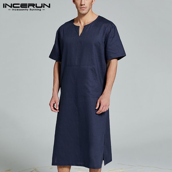 incerun men robes short sleeve solid pajamas v neck comfortable pockets homewear nightgown cotton mens bathrobes kaftan s-5xl, Black;brown
incerun men robes short sleeve solid pajamas v neck comfortable pockets homewear nightgown cotton mens bathrobes kaftan s-5xl, Black;brown