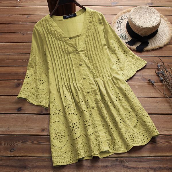 womens clothing blouses for women size plus womens linen 2019 elegant embroidery hollow blusas female v neck shirts pleated tunic, White
womens clothing blouses for women size plus womens linen 2019 elegant embroidery hollow blusas female v neck shirts pleated tunic, White
