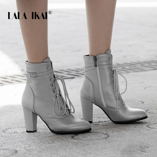 lala ikai women winter ankle boots pu leather cross-tied casual short boots female zipper high heel lace-up shoes xwc5395-4, Black
lala ikai women winter ankle boots pu leather cross-tied casual short boots female zipper high heel lace-up shoes xwc5395-4, Black