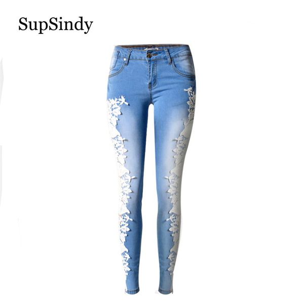 supsindy summer casual women lace denim jeans patchwork low waist skinny fashion unique ladies pencil pants jeans for woman, Blue
supsindy summer casual women lace denim jeans patchwork low waist skinny fashion unique ladies pencil pants jeans for woman, Blue