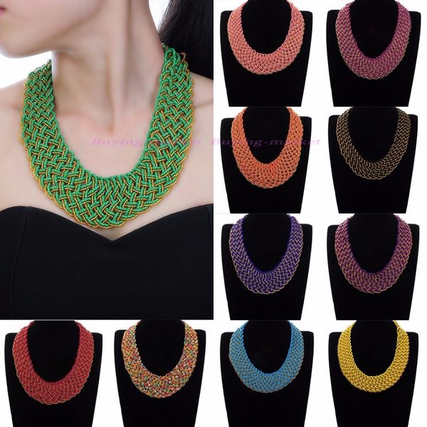 fashion gold chain 11 colors resin seed beads choker statement pendant bib necklace braid necklaces women jewelry, Silver
fashion gold chain 11 colors resin seed beads choker statement pendant bib necklace braid necklaces women jewelry, Silver
