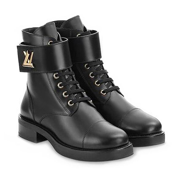 2019 high-end waterproof homemade autumn and winter new color matching metal buckle velcro straps short boots flat women's boots, Black
2019 high-end waterproof homemade autumn and winter new color matching metal buckle velcro straps short boots flat women's boots, Black