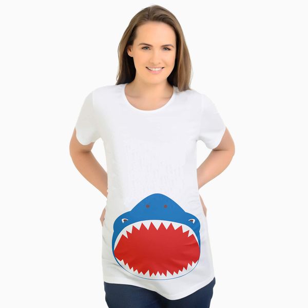 shark printed europe and america pregnant women's t-shirt short sleeve abdominal support pregnant women short sleeve t-shirt mid, Blue
shark printed europe and america pregnant women's t-shirt short sleeve abdominal support pregnant women short sleeve t-shirt mid, Blue