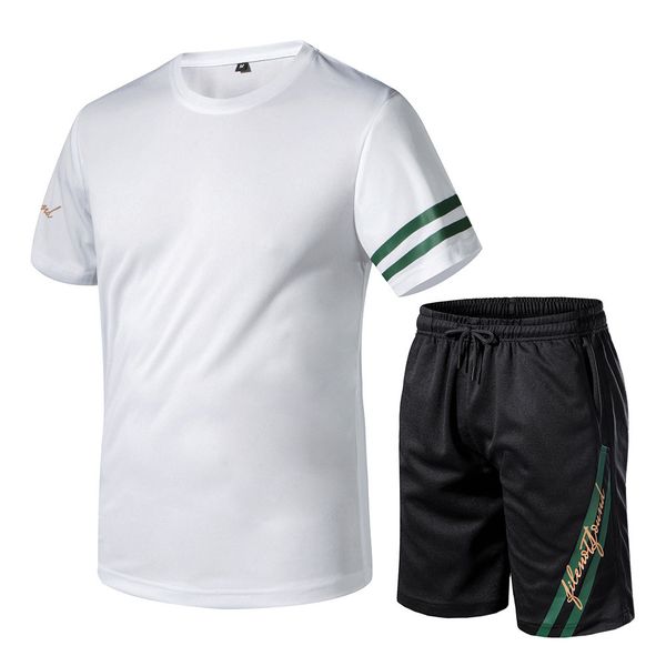 summer breathable and comfortable sports two-piece suit quick-drying fabric striped contrast color printing short t shorts jogging suits, Gray
summer breathable and comfortable sports two-piece suit quick-drying fabric striped contrast color printing short t shorts jogging suits, Gray
