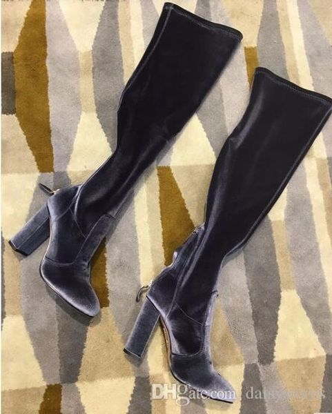 selling 2018 women velvet stretch slim fit thigh high boots block heels back zipper woman long fashion boots brand style
selling 2018 women velvet stretch slim fit thigh high boots block heels back zipper woman long fashion boots brand style
