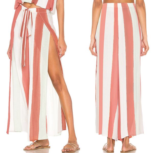 new beach pants fresh bandages bowknot wide-legged pants split into high color stripe fashionable casual, Blue;gray
new beach pants fresh bandages bowknot wide-legged pants split into high color stripe fashionable casual, Blue;gray