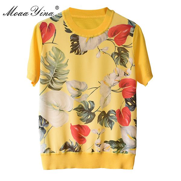 moaayina runway designer silk flower print patchwork knitting women's fashion summer short sleeve, White;black
moaayina runway designer silk flower print patchwork knitting women's fashion summer short sleeve, White;black