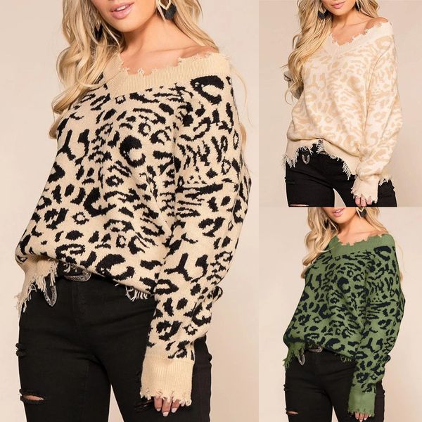 sweater women leopard print sweater v neck knit jumper knitted pullovers long sleeve casual loose pullovers 2019 sudadera mujer, White;black
sweater women leopard print sweater v neck knit jumper knitted pullovers long sleeve casual loose pullovers 2019 sudadera mujer, White;black