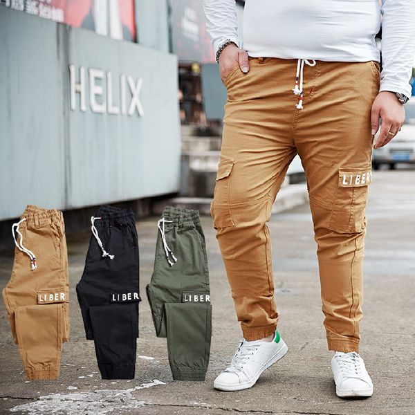 men plus size cargo pants tide fat leisure trouser elastic waist tall male jogger baggy loose slim leg blue khaki big size, Black
men plus size cargo pants tide fat leisure trouser elastic waist tall male jogger baggy loose slim leg blue khaki big size, Black