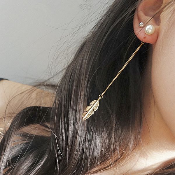 e0329 new arrival gold color leaf long tassel drop earrings fashion pearl earrings for women korean style popular gift wholesale, Silver
e0329 new arrival gold color leaf long tassel drop earrings fashion pearl earrings for women korean style popular gift wholesale, Silver