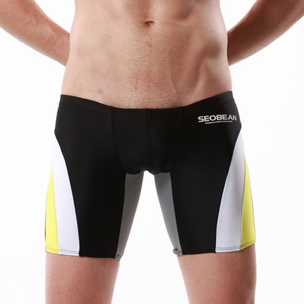 male swimsuit athletic swimwear solid splice pouch men's swim trunks quick dry durable racing & training square leg
male swimsuit athletic swimwear solid splice pouch men's swim trunks quick dry durable racing & training square leg