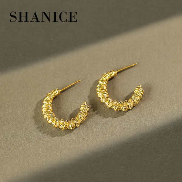 shanice s925 sterling silver twist circle round stud earrings for women's statement golden punk charm earrings party jewelry, Golden;silver
shanice s925 sterling silver twist circle round stud earrings for women's statement golden punk charm earrings party jewelry, Golden;silver