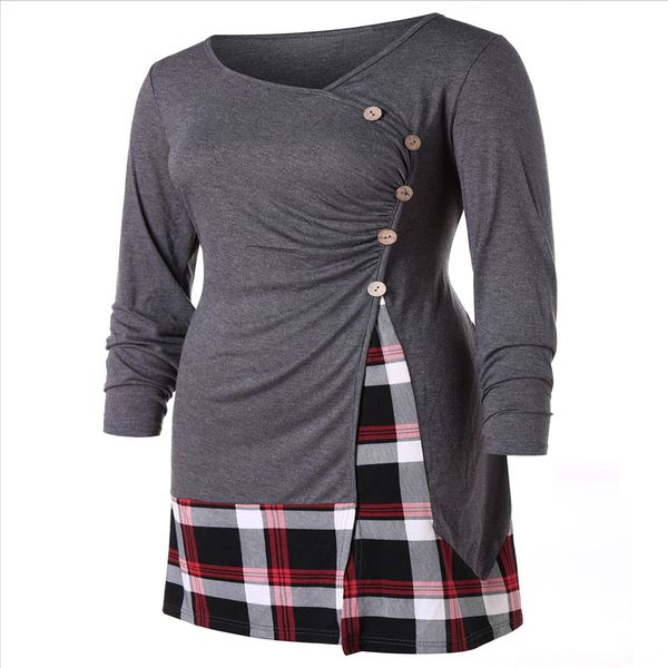 2019 large size women's round collar printed stitching split irregular long t-shirt 2019 large size women's round collar printed s, White
2019 large size women's round collar printed stitching split irregular long t-shirt 2019 large size women's round collar printed s, White