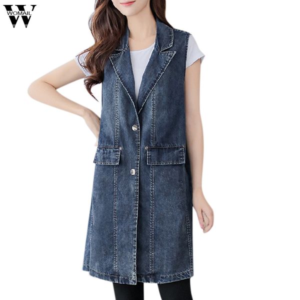 womail denim long jackets coat blue slim fit wild jean coat fashionable streetwear female jean sleeveless pockets jackets, Black;brown
womail denim long jackets coat blue slim fit wild jean coat fashionable streetwear female jean sleeveless pockets jackets, Black;brown