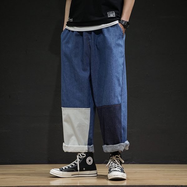 man 2020 summer new fashion loose leisure jeans men's big yards splicing elastic jeans students trend denim streetwear trousers, Black
man 2020 summer new fashion loose leisure jeans men's big yards splicing elastic jeans students trend denim streetwear trousers, Black