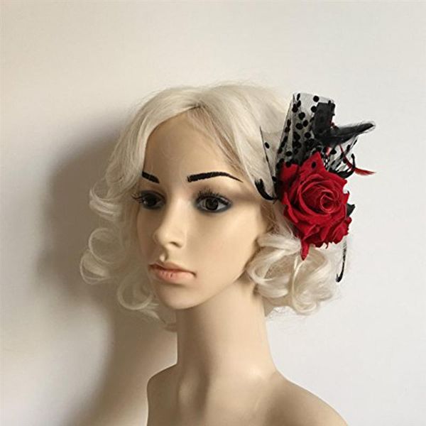 bridal fascinator red rose flower dots hair clips headwear wedding supplies (red, Golden;silver
bridal fascinator red rose flower dots hair clips headwear wedding supplies (red, Golden;silver