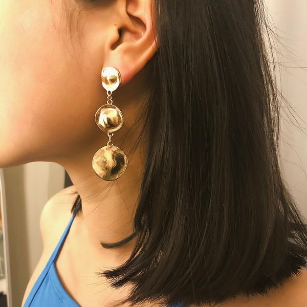 european women's jewelry creative irregular round tassel long temperament geometry wild ladies ear clip, Silver
european women's jewelry creative irregular round tassel long temperament geometry wild ladies ear clip, Silver