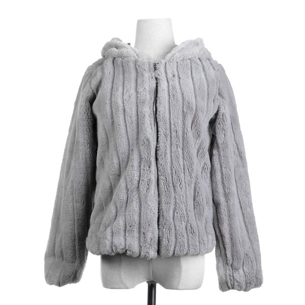 2018 winter thicken warm long sleeve artificial fur hooded coat woman soft faux fur outwear, Black 
2018 winter thicken warm long sleeve artificial fur hooded coat woman soft faux fur outwear, Black