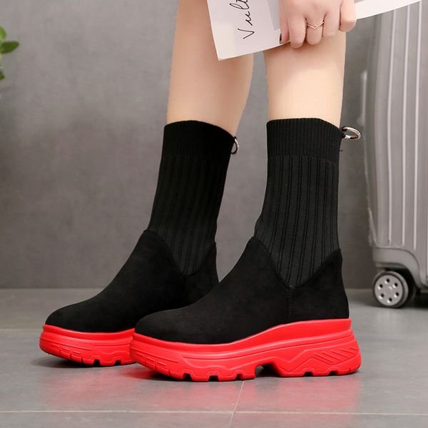 stretch socks shoes women's 2019 fall net red tide super fire hair line short boots women's high help woven shoes, Black
stretch socks shoes women's 2019 fall net red tide super fire hair line short boots women's high help woven shoes, Black