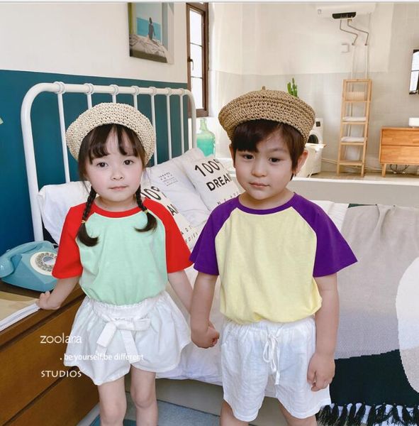 2020 new arrival girls boys patchwork t-shirt cotton summer kids 3-8t qa586, Blue 
2020 new arrival girls boys patchwork t-shirt cotton summer kids 3-8t qa586, Blue