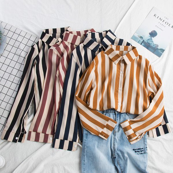 mooirue stripe chiffon blouse summer spring 2020 office lady streetwear long student loose stripes shirt feminina cardigan, White
mooirue stripe chiffon blouse summer spring 2020 office lady streetwear long student loose stripes shirt feminina cardigan, White
