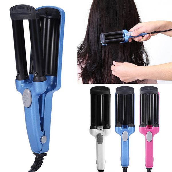 ceramic hair curler 3 triple barrel curling iron tong waving wand roller salon professional hair styler eu us plug, Silver
ceramic hair curler 3 triple barrel curling iron tong waving wand roller salon professional hair styler eu us plug, Silver